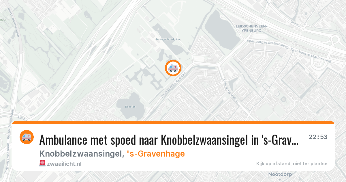 Ambulance met spoed naar Knobbelzwaansingel in 's-Gravenhage — 3 aug 2026