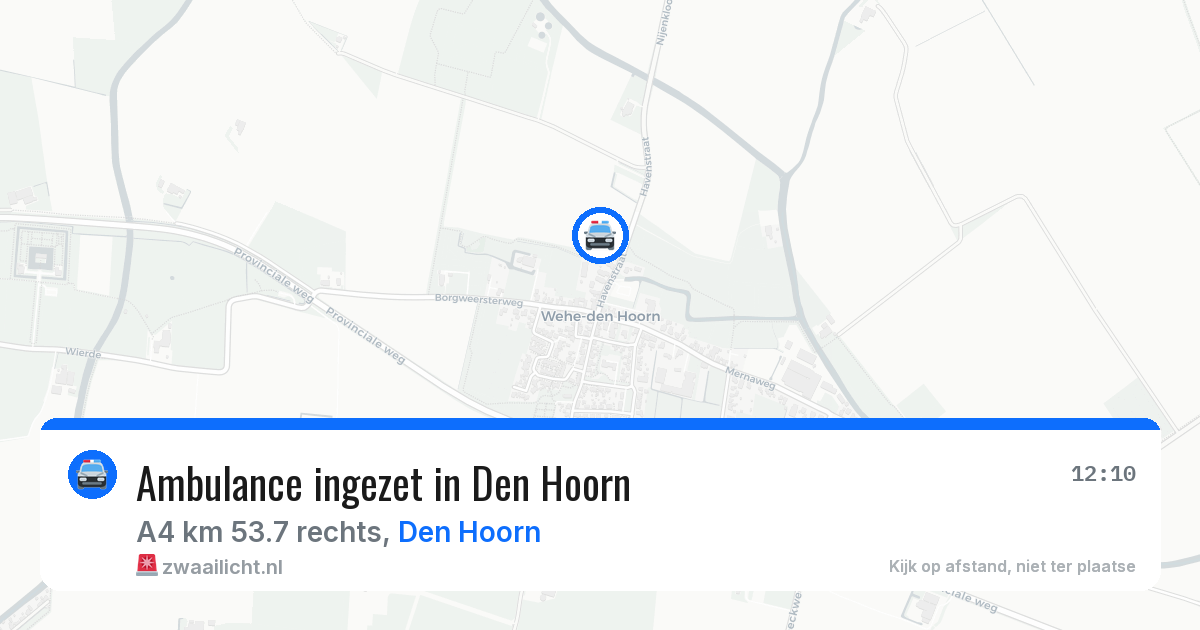 Ambulance ingezet in Den Hoorn — 22 mrt 2026