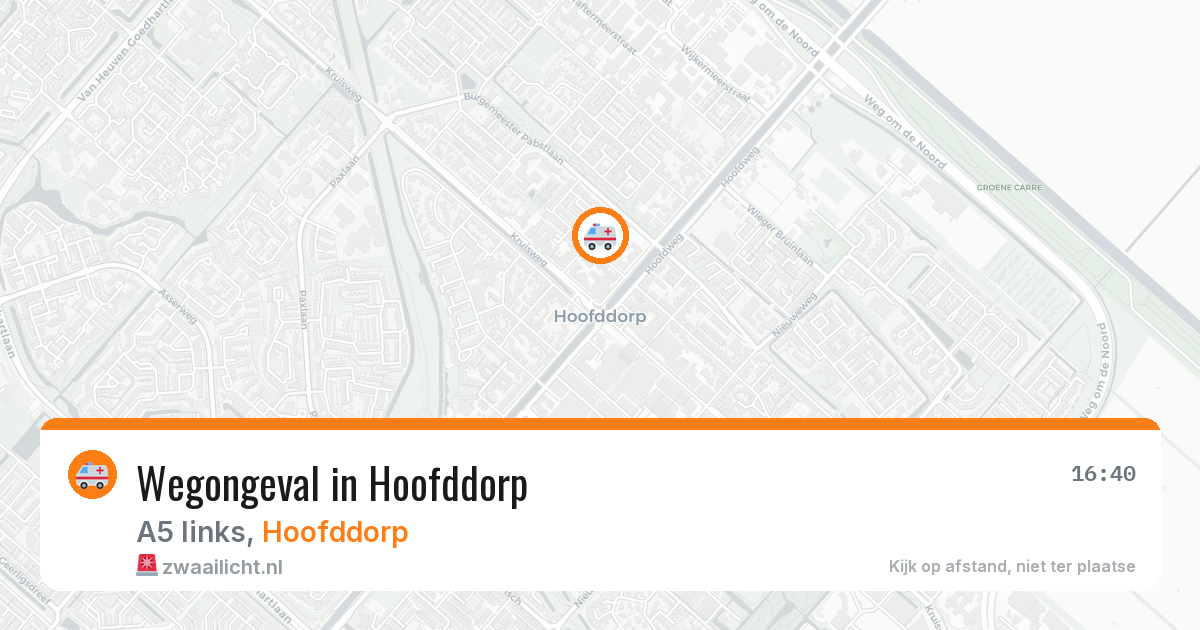Wegongeval in Hoofddorp — 9 apr 2026
