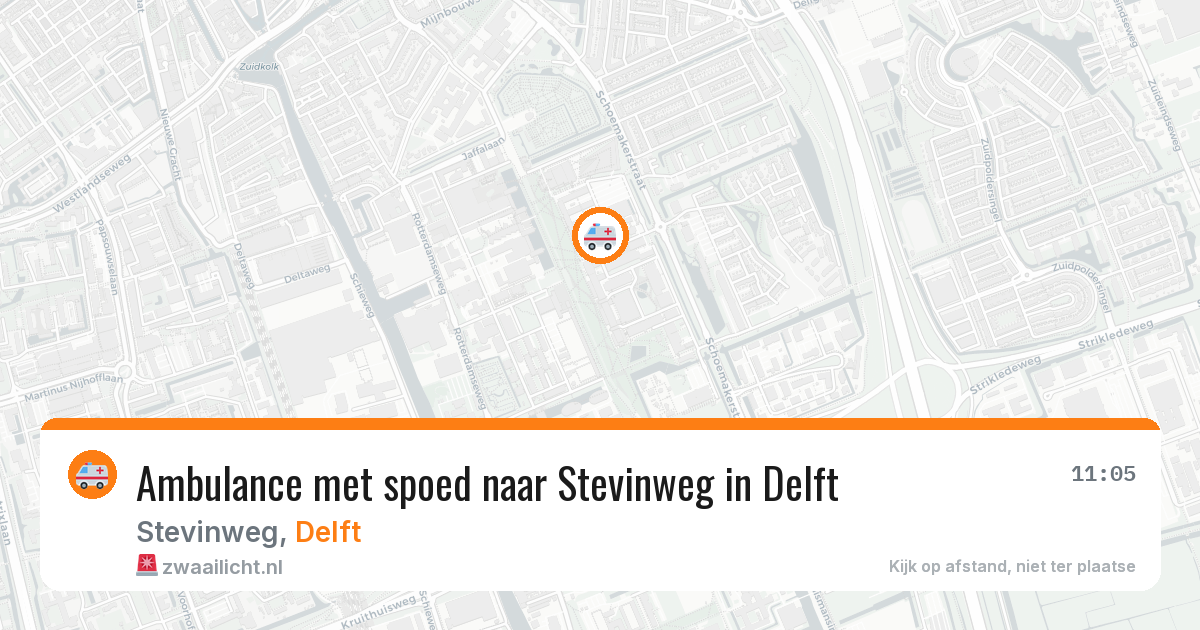 Ambulance met spoed naar Stevinweg in Delft — 10 apr 2026