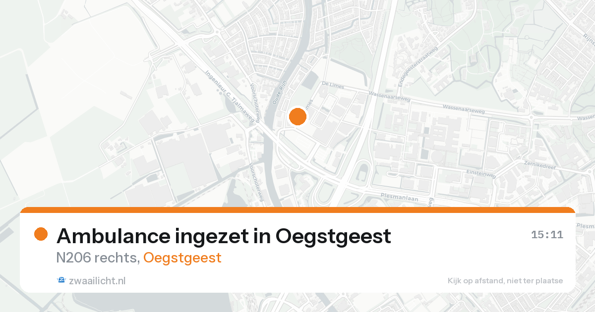 Ambulance ingezet in Oegstgeest — 16 aug 2026
