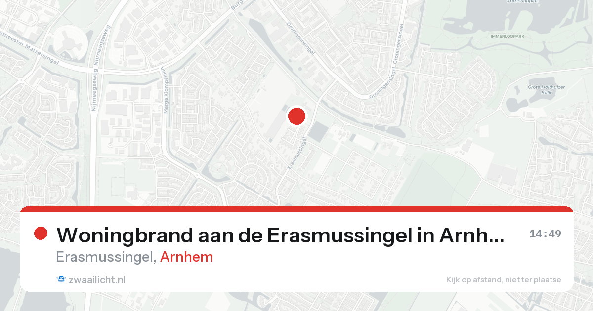 Woningbrand aan de Erasmussingel in Arnhem — 18 aug 2026