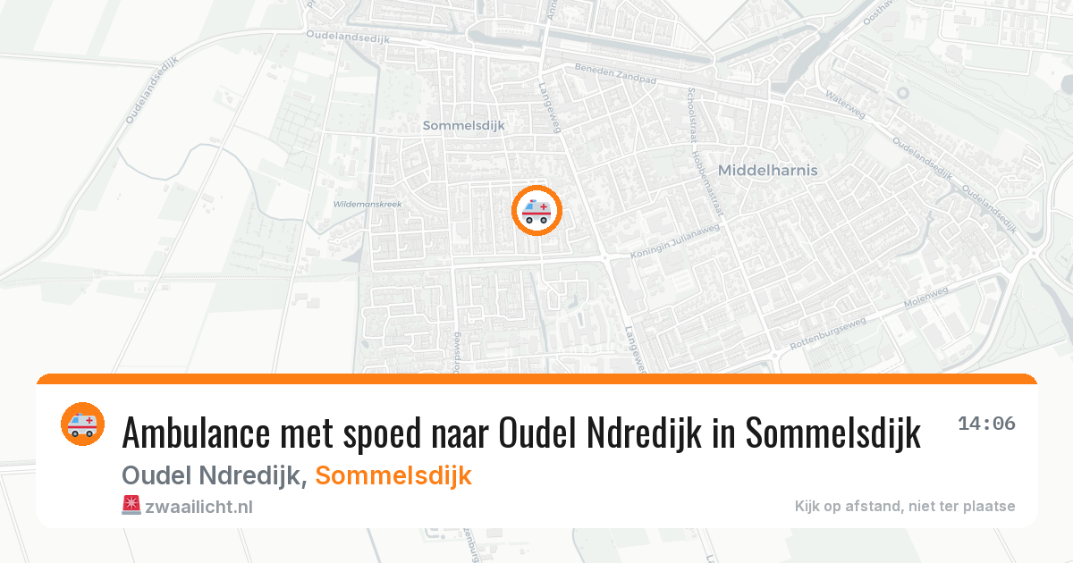 Ambulance met spoed naar Oudel Ndredijk in Sommelsdijk — 25 jun 2026