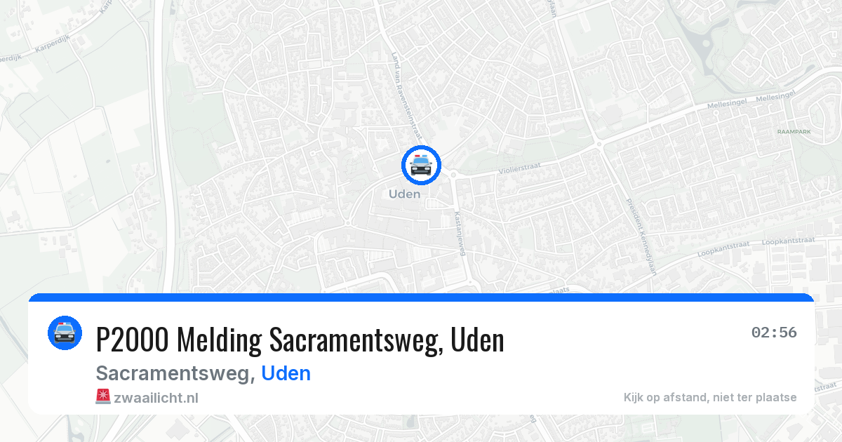 P2000 Melding Sacramentsweg, Uden — 20 jan 2026