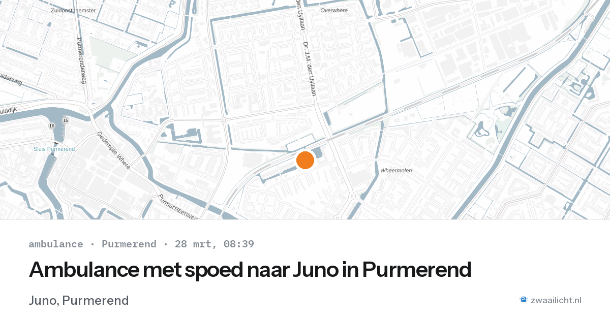Ambulance met spoed naar Juno in Purmerend — 28 mrt 2026