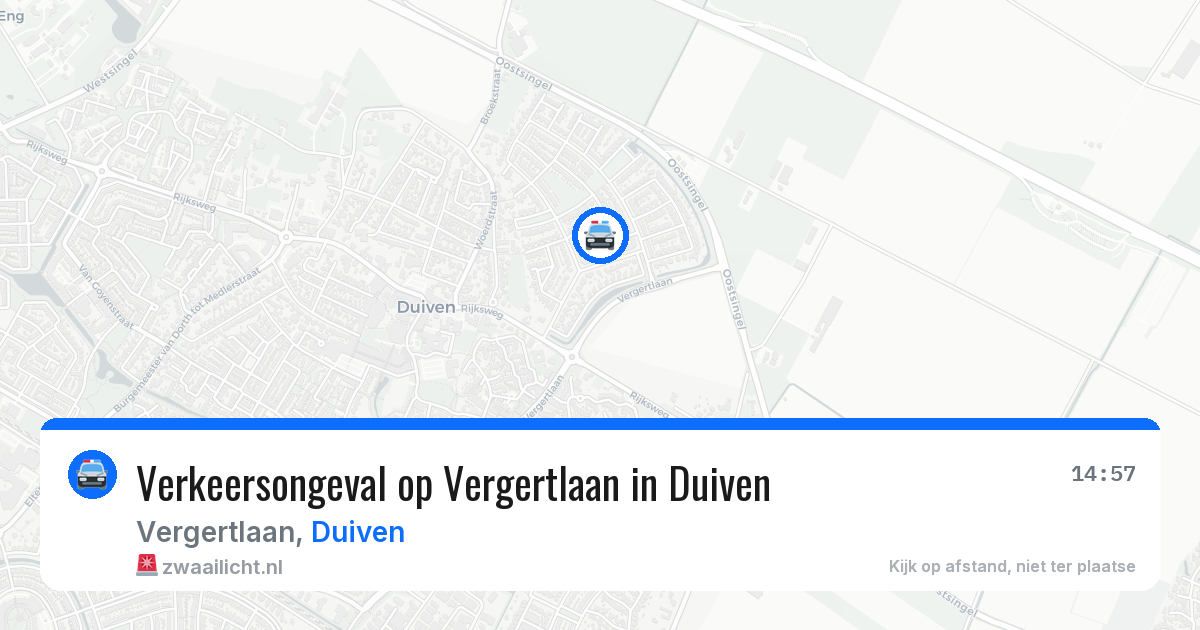 Verkeersongeval op Vergertlaan in Duiven — 29 jul 2026