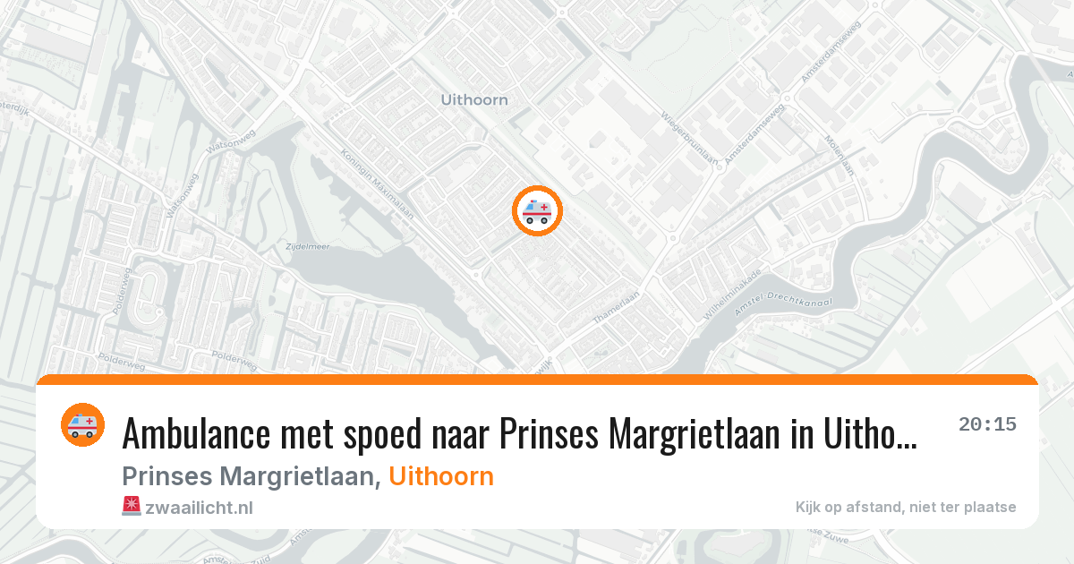 Ambulance met spoed naar Prinses Margrietlaan in Uithoorn — 18 mrt 2026