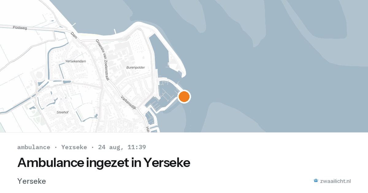Ambulance ingezet in Yerseke — 24 aug 2026