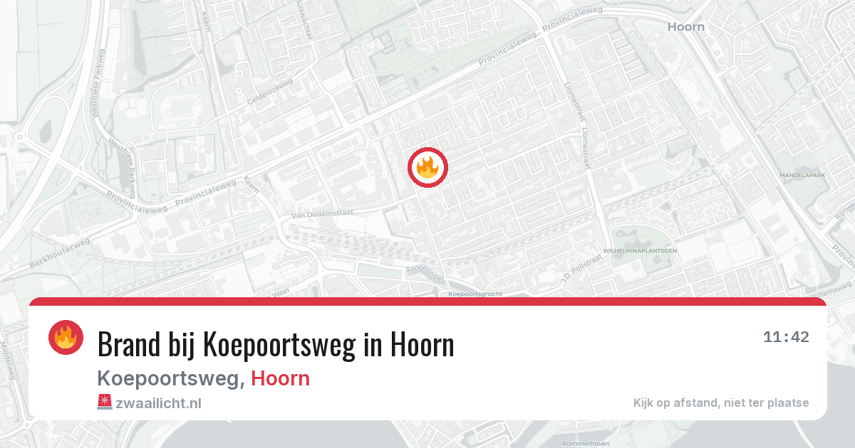 Brand bij Koepoortsweg in Hoorn — 4 jul 2026
