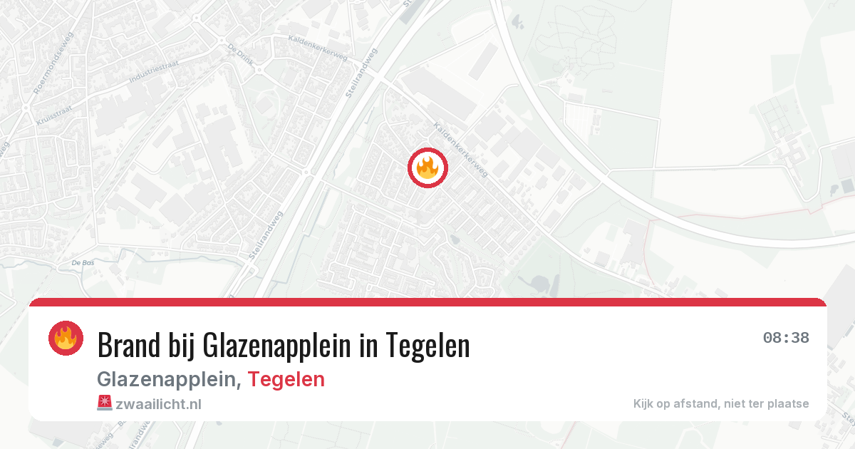 Brand bij Glazenapplein in Tegelen — 23 jun 2026