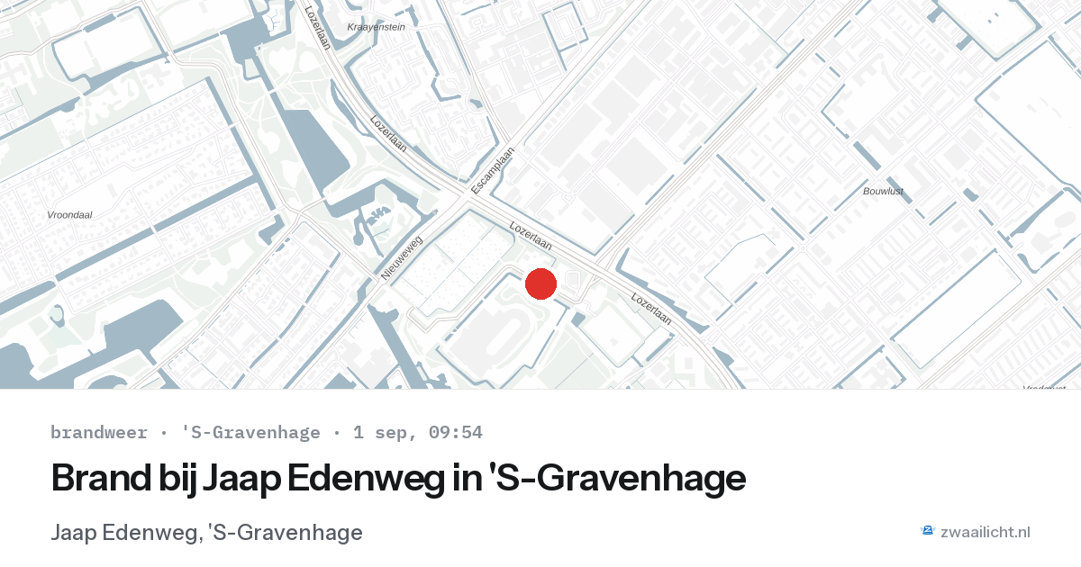 Brand bij Jaap Edenweg in 'S-Gravenhage — 1 sep 2026
