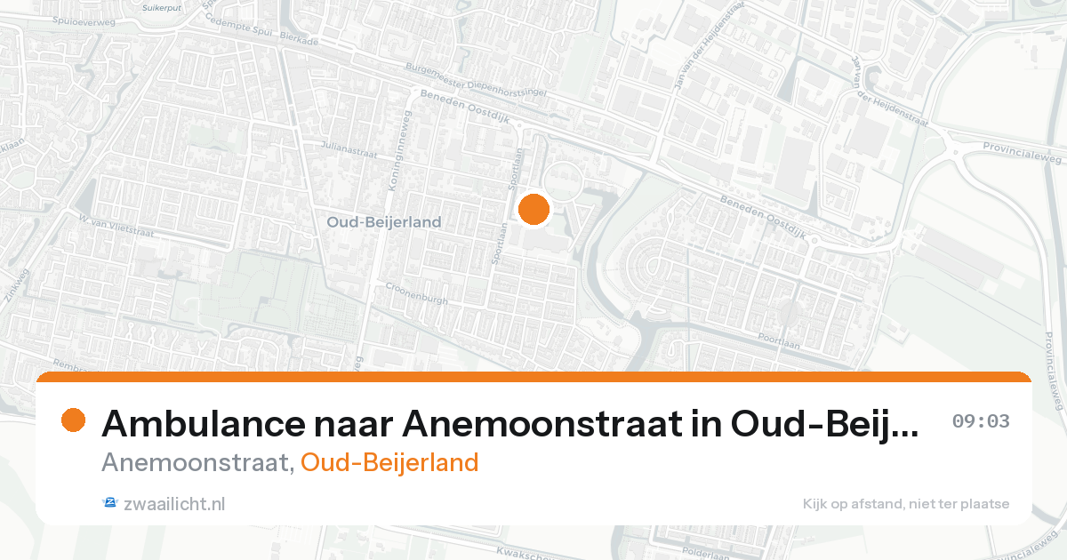 Ambulance naar Anemoonstraat in Oud-Beijerland — 18 aug 2026
