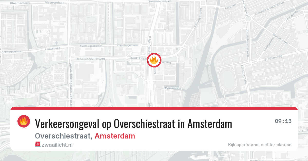 Verkeersongeval op Overschiestraat in Amsterdam — 6 jul 2026