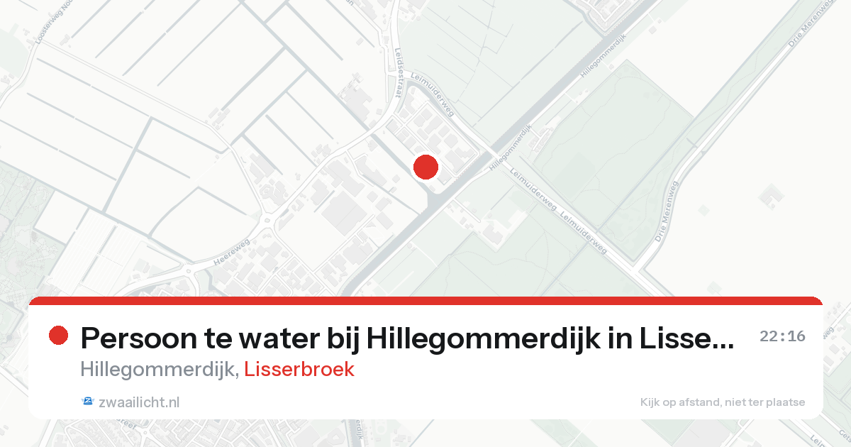 Persoon te water bij Hillegommerdijk in Lisserbroek — 23 aug 2026