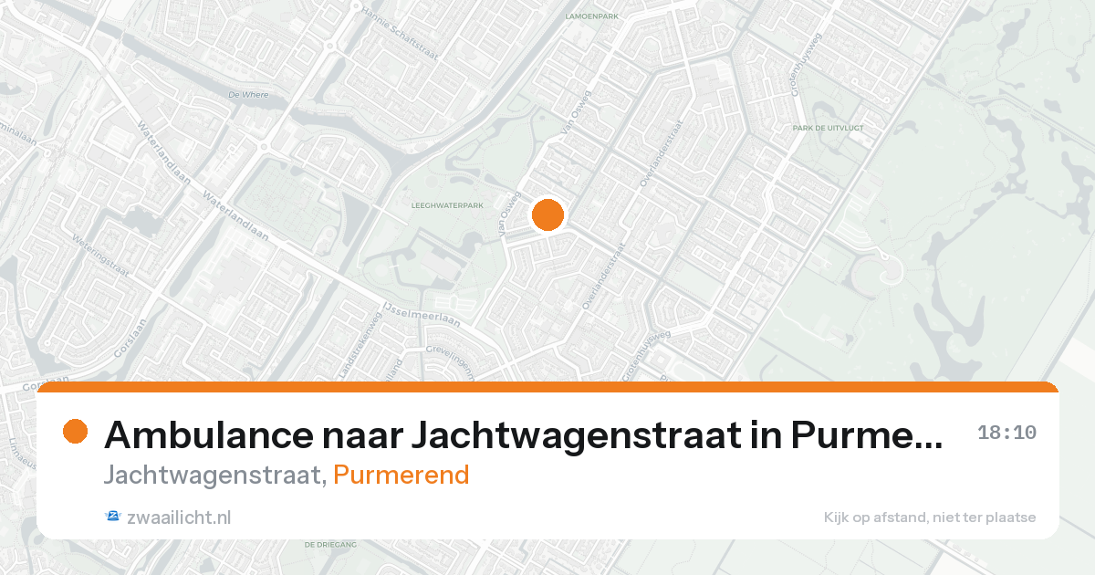 Ambulance naar Jachtwagenstraat in Purmerend — 25 aug 2026