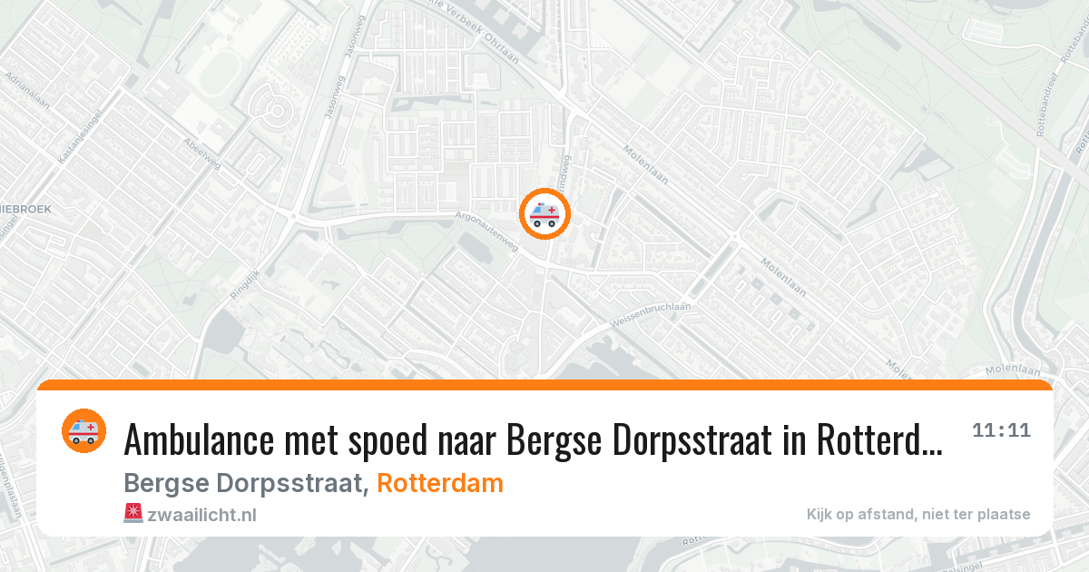 Ambulance met spoed naar Bergse Dorpsstraat in Rotterdam — 27 mei 2026