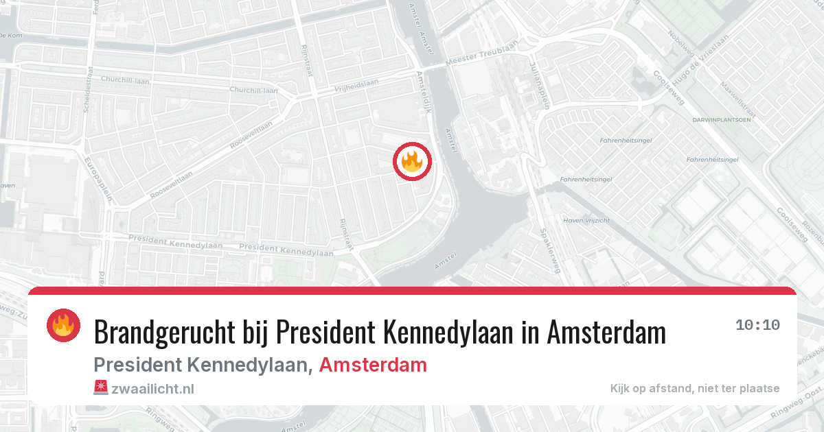 Brandgerucht bij President Kennedylaan in Amsterdam — 23 apr 2026