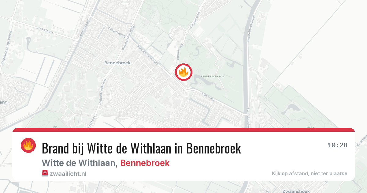 Brand bij Witte de Withlaan in Bennebroek — 3 jun 2026