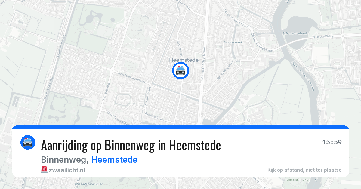 Aanrijding op Binnenweg in Heemstede — 20 mrt 2026
