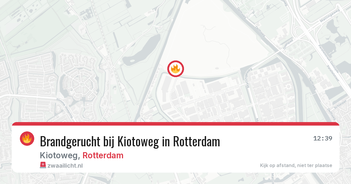 Brandgerucht bij Kiotoweg in Rotterdam — 29 jun 2026