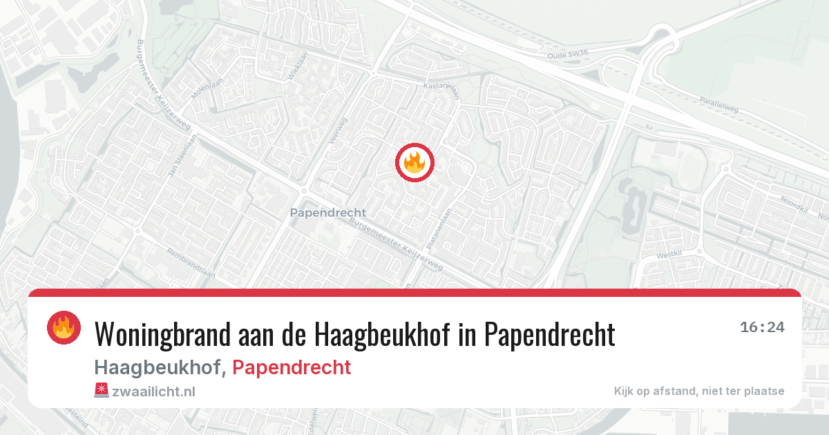 Woningbrand aan de Haagbeukhof in Papendrecht — 9 mei 2026