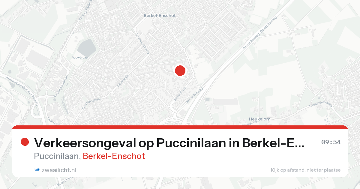 Verkeersongeval op Puccinilaan in Berkel-Enschot — 23 aug 2026