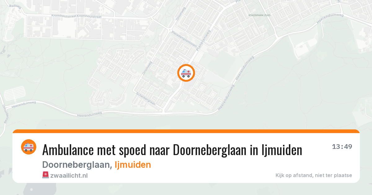 Ambulance met spoed naar Doorneberglaan in Ijmuiden — 16 jun 2026