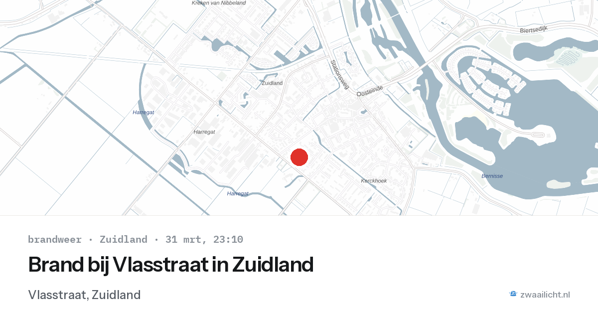 Brand bij Vlasstraat in Zuidland — 31 mrt 2026