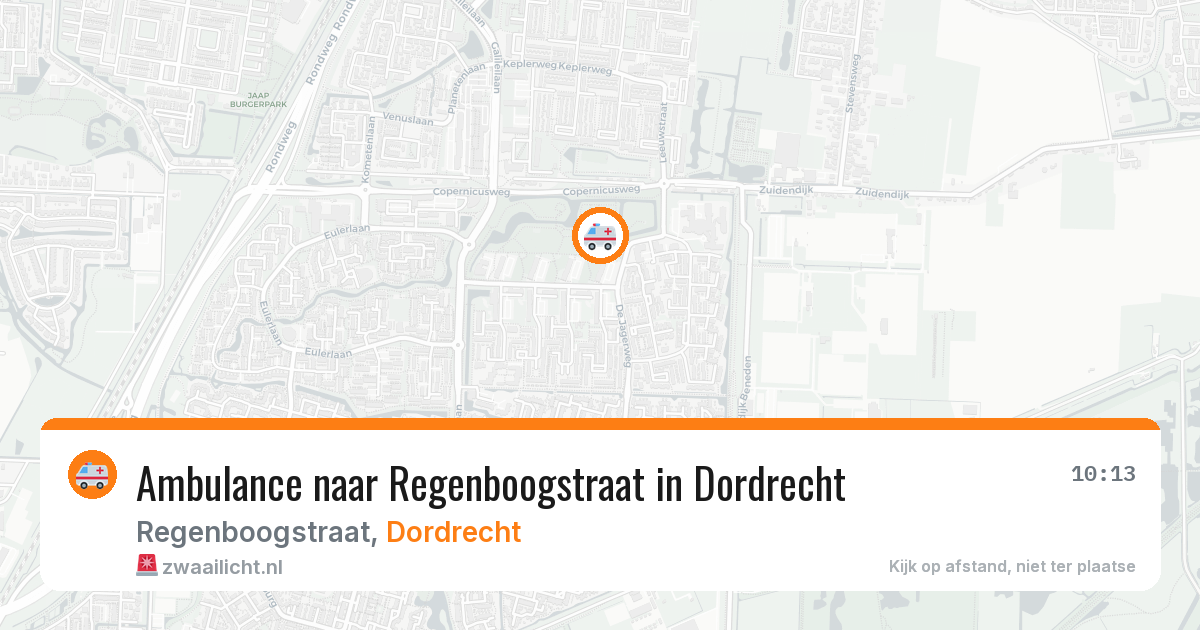 Ambulance naar Regenboogstraat in Dordrecht — 23 jul 2026