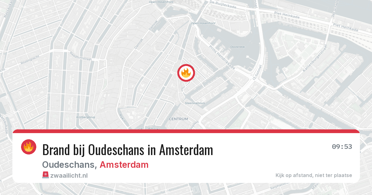 Brand bij Oudeschans in Amsterdam — 13 mei 2026