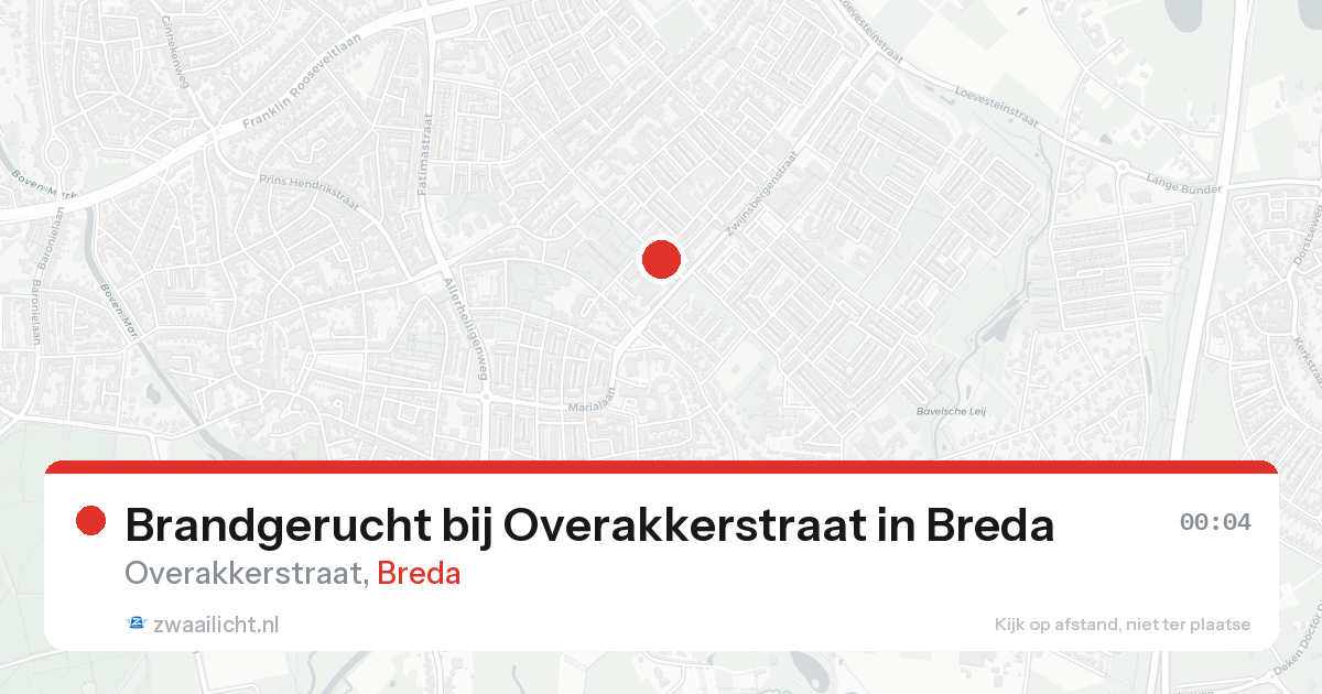 Brandgerucht bij Overakkerstraat in Breda — 19 aug 2026