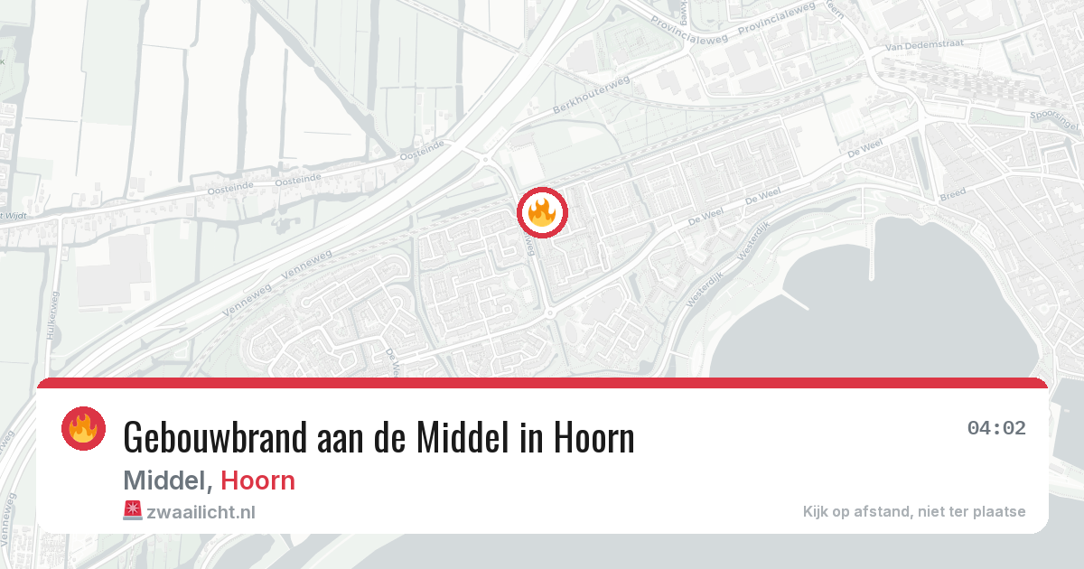 Gebouwbrand aan de Middel in Hoorn — 24 apr 2026