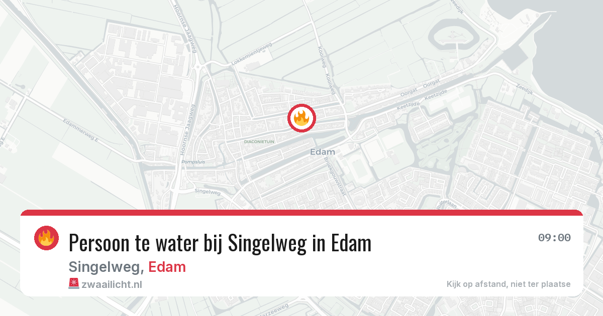 Persoon te water bij Singelweg in Edam — 29 jan 2026