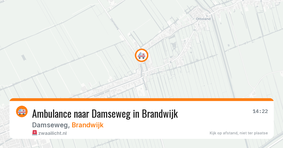 Ambulance naar Damseweg in Brandwijk — 13 mei 2026