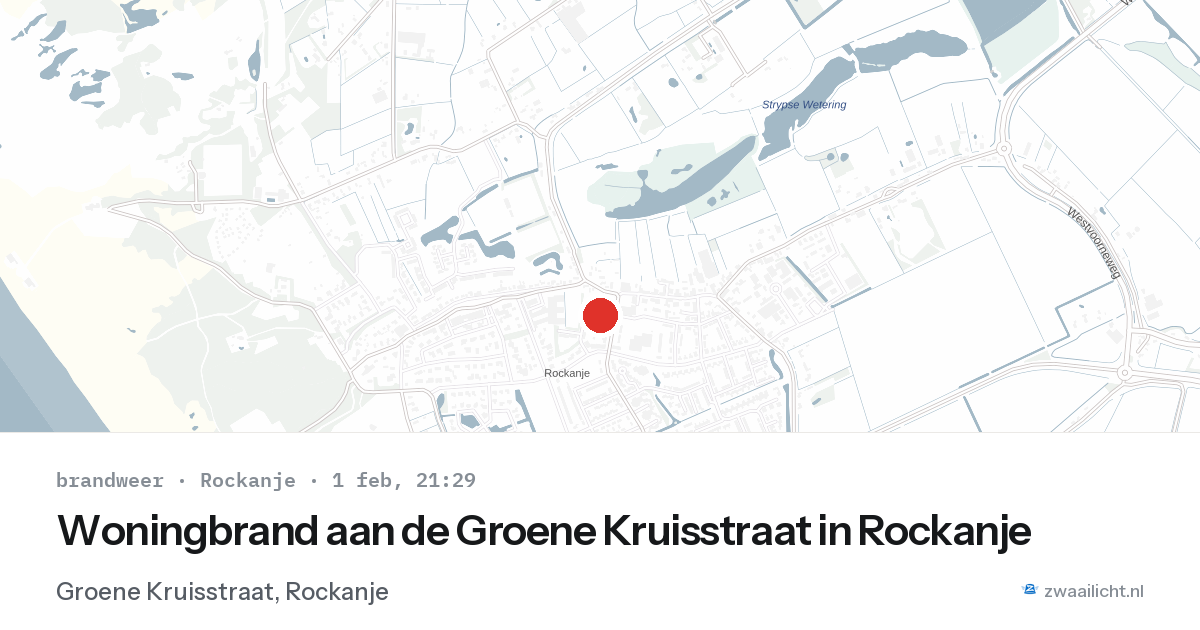 Woningbrand aan de Groene Kruisstraat in Rockanje — 1 feb 2026
