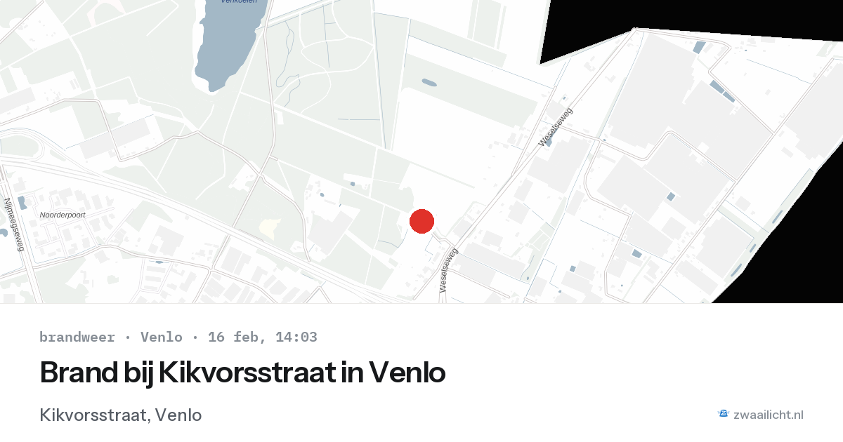 Brand bij Kikvorsstraat in Venlo — 16 feb 2026