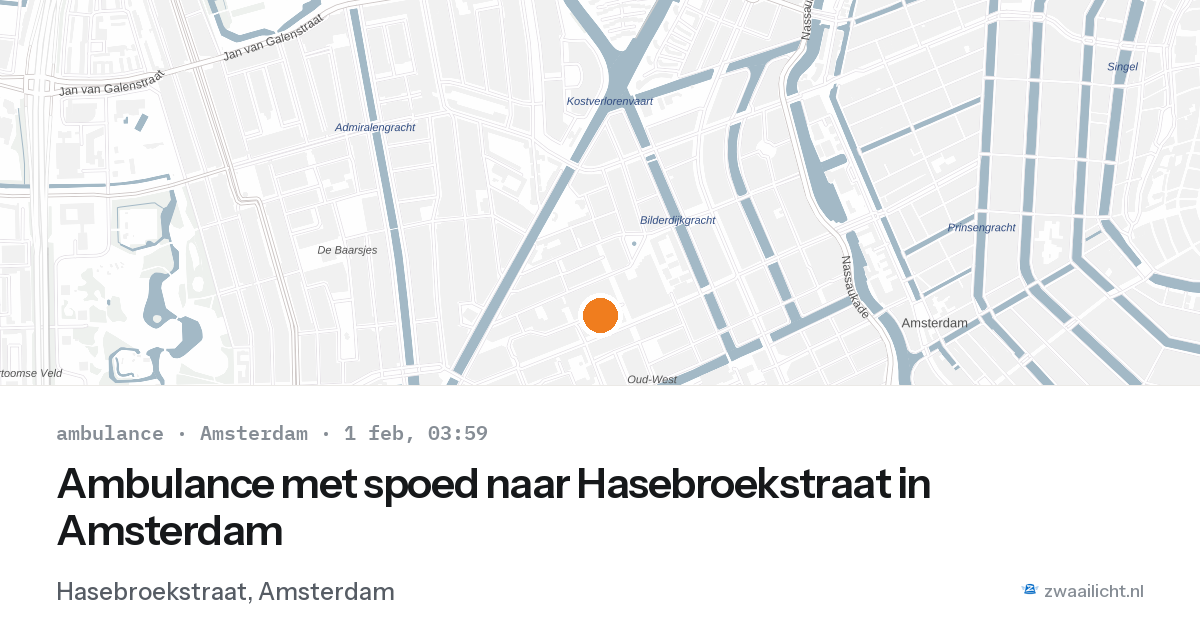 Ambulance met spoed naar Hasebroekstraat in Amsterdam — 1 feb 2026