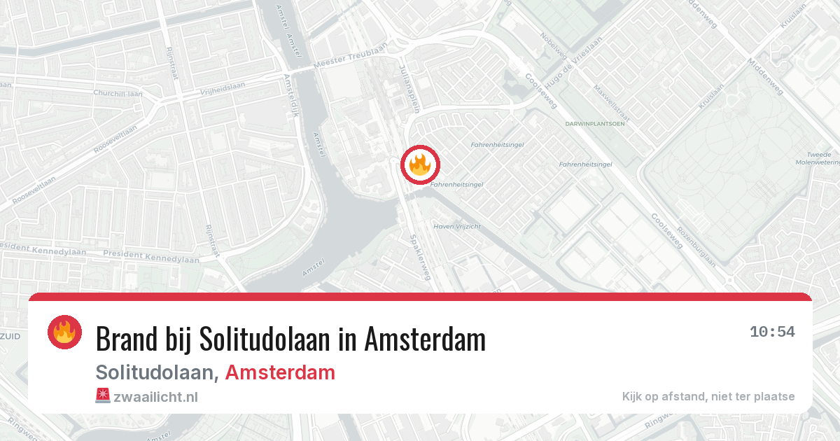 Brand bij Solitudolaan in Amsterdam — 25 mrt 2026