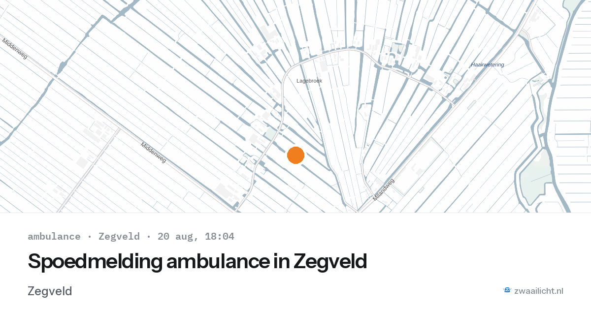 Spoedmelding ambulance in Zegveld — 20 aug 2026