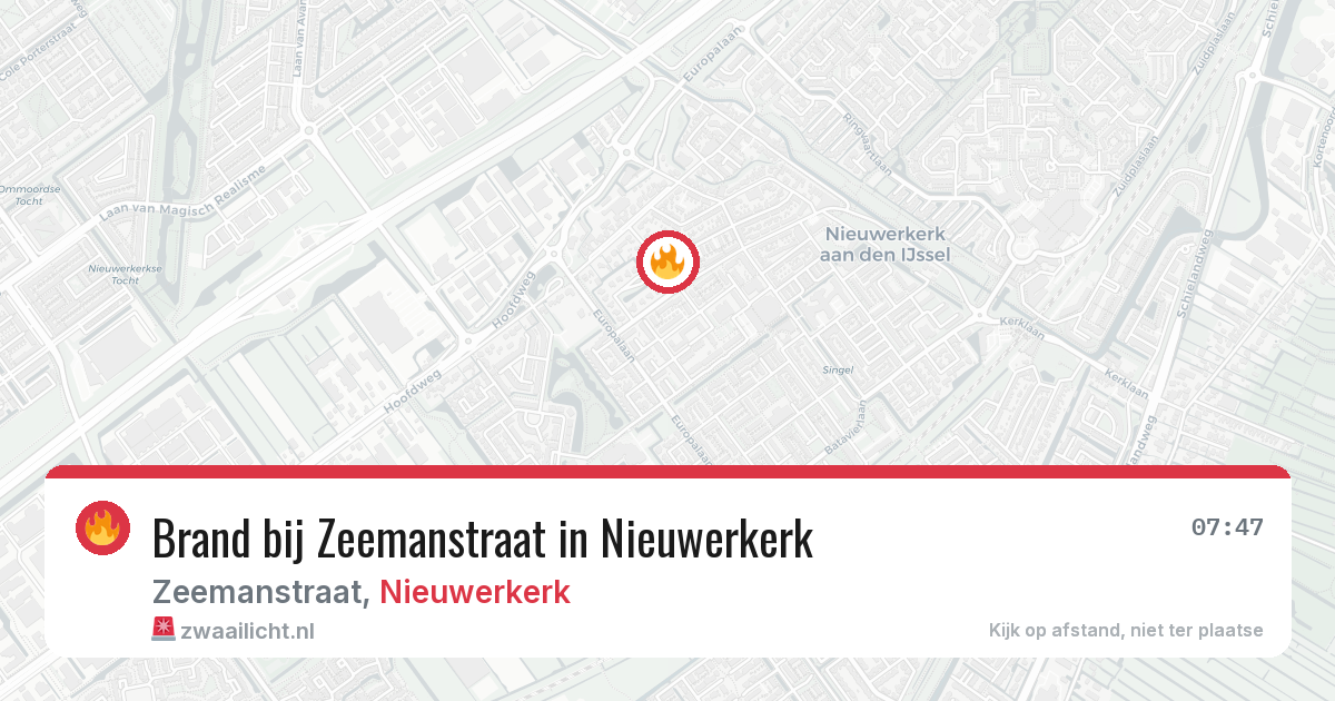 Brand bij Zeemanstraat in Nieuwerkerk — 28 jun 2026