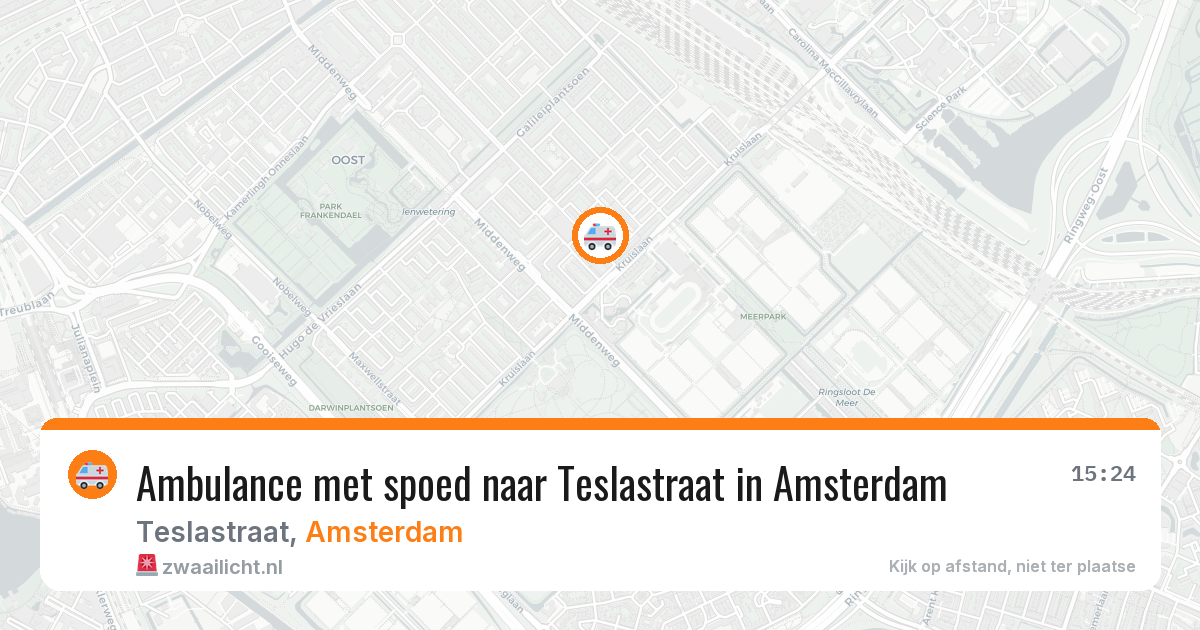 Ambulance met spoed naar Teslastraat in Amsterdam — 22 mei 2026