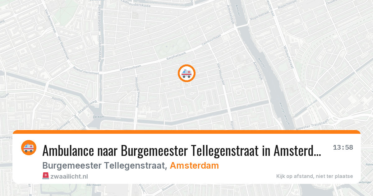 Ambulance naar Burgemeester Tellegenstraat in Amsterdam — 4 mei 2026