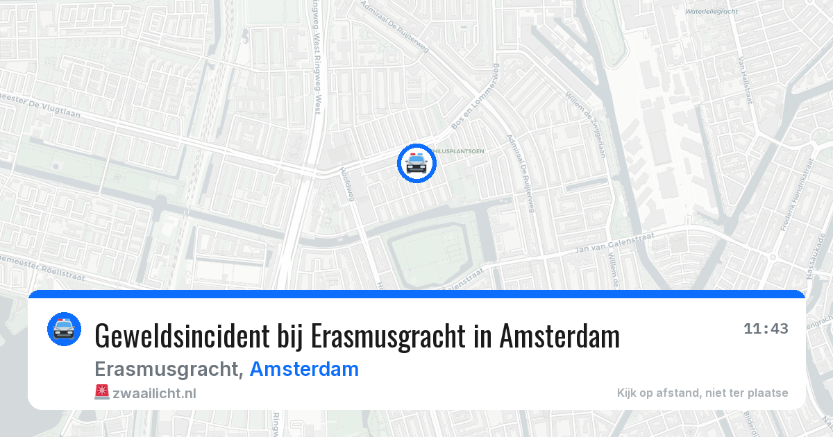 Geweldsincident bij Erasmusgracht in Amsterdam — 23 jul 2026