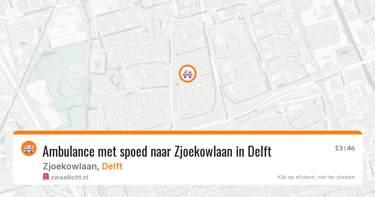 Ambulance met spoed naar Zjoekowlaan in Delft — 4 aug 2026