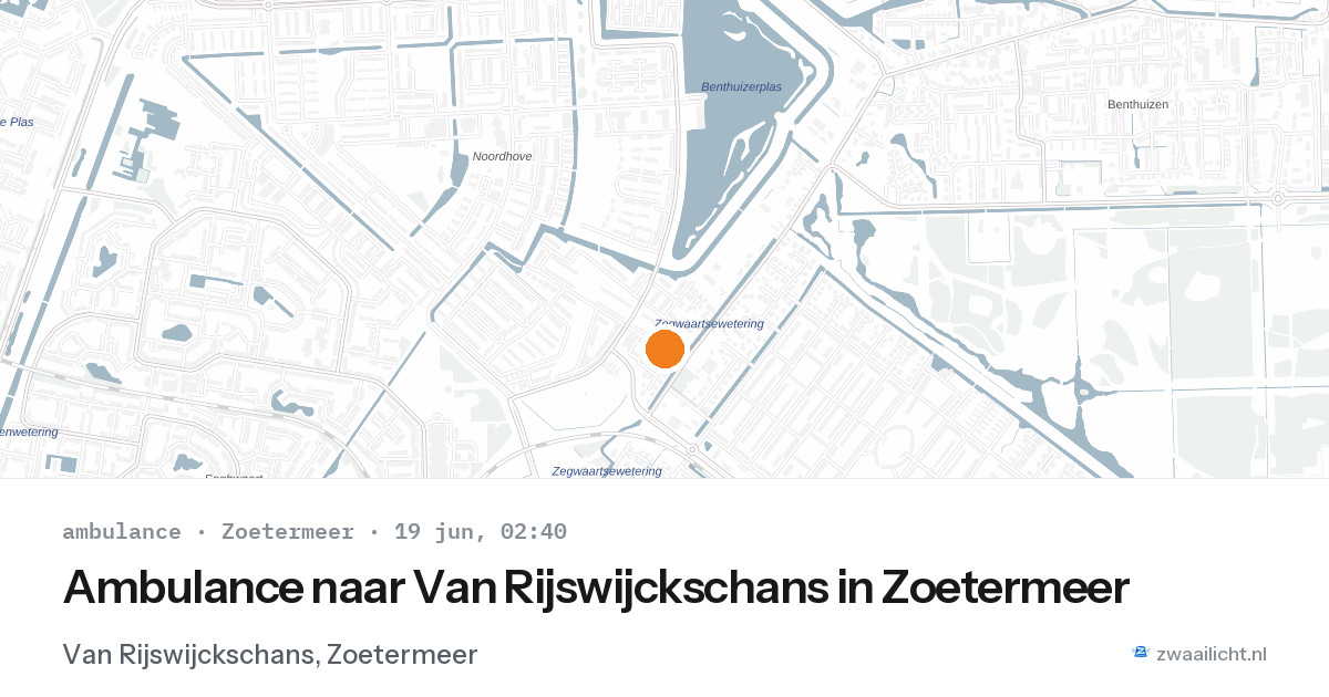 Ambulance naar Van Rijswijckschans in Zoetermeer — 19 jun 2026