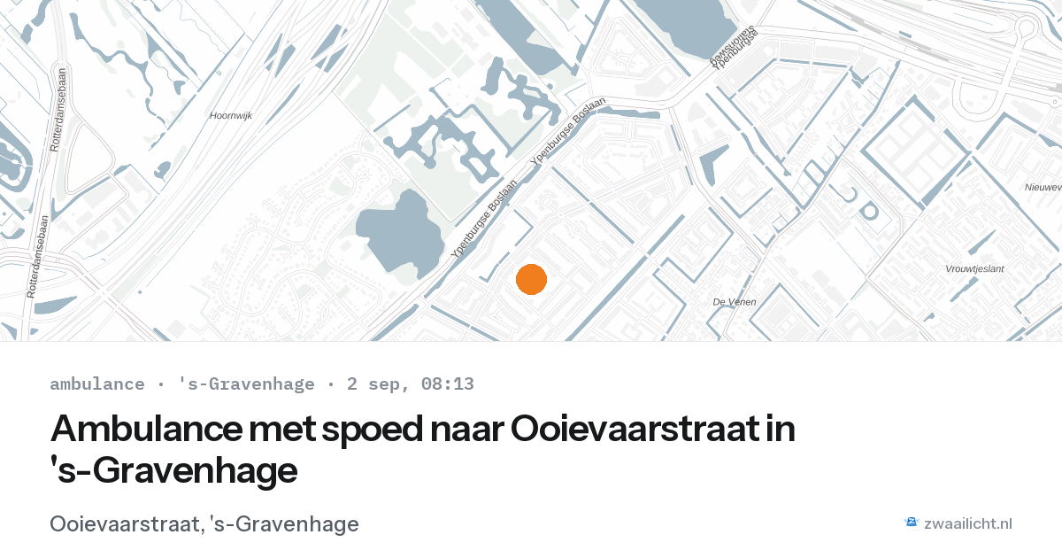 Ambulance met spoed naar Ooievaarstraat in 's-Gravenhage — 2 sep 2026