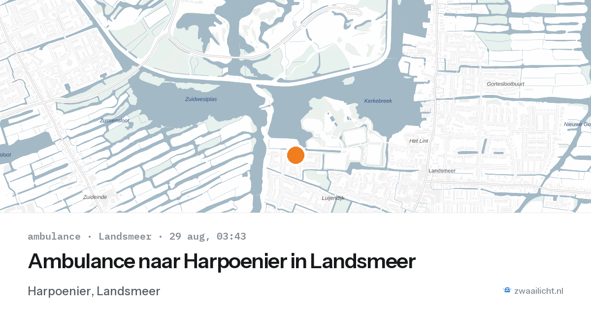 Ambulance naar Harpoenier in Landsmeer — 29 aug 2026