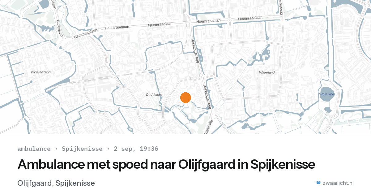 Ambulance met spoed naar Olijfgaard in Spijkenisse — 2 sep 2026