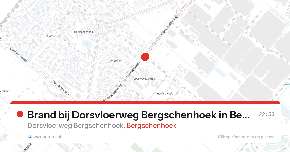 Brand bij Dorsvloerweg Bergschenhoek in Bergschenhoek — 27 aug 2026
