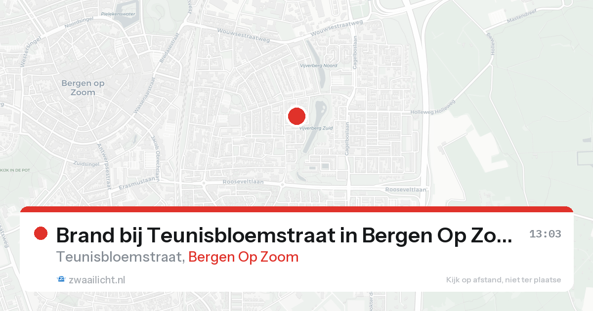 Brand bij Teunisbloemstraat in Bergen Op Zoom — 22 aug 2026
